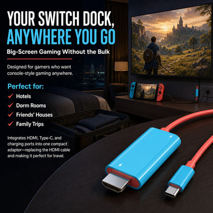 🔥 LIMITED-TIME 50% OFF! 🔥USB-C to HDMI Adapter Cable for Switch
