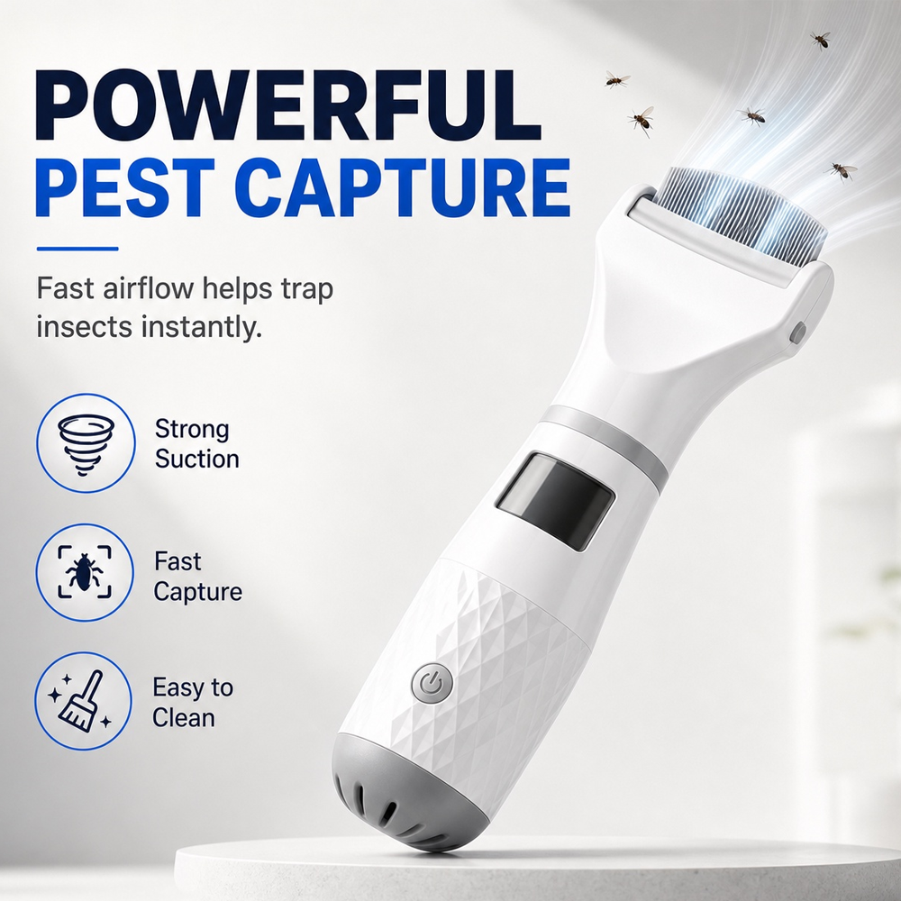Hjmeta®-Electric Flea Comb for Pets – Vacuum suction + fine stainless teeth, chemical‑free flea removal. Gentle on coat, easy to clean – a must for pet parents! 🛡️✨