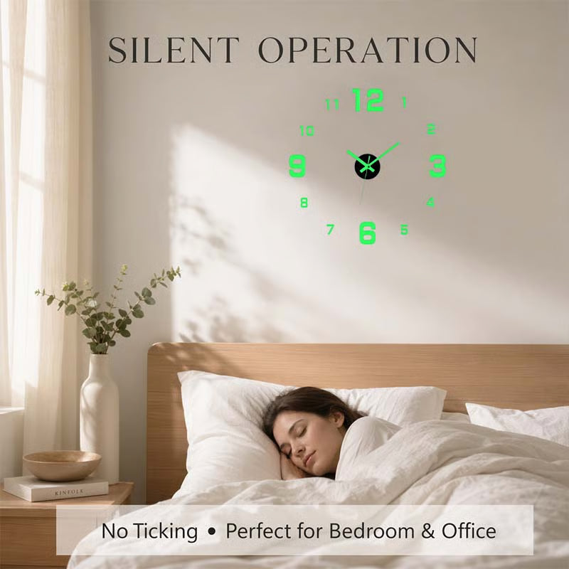 🏠🕒Modern 3D Digital Wall Clock – Silent Acrylic Luminous Wall Decor, Night Glow Easy-Read Time Display, Stylish Home Decoration & Gift