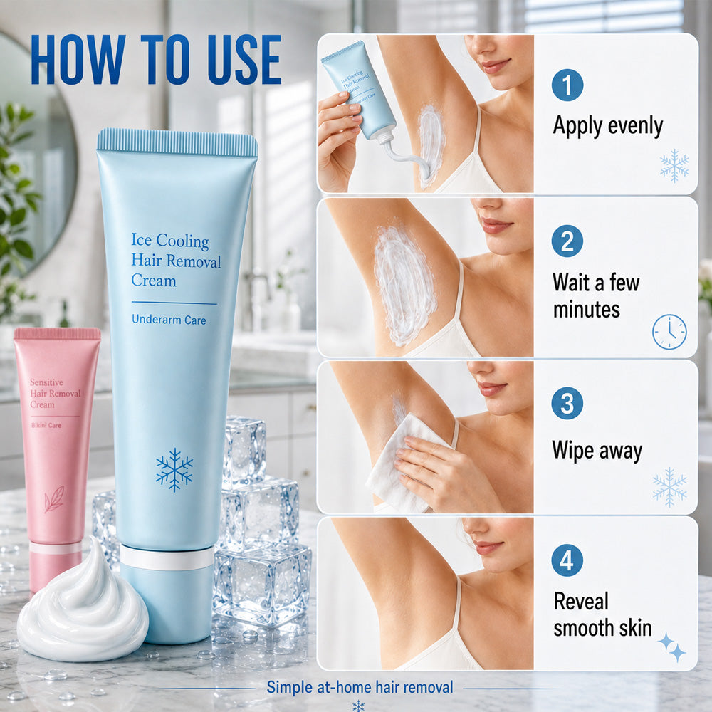 Gentle Hair Removal Cream  BUY 1, GET 1 FREE — Enjoy Cool, Gentle Hair Removal for Smoother Skin and Less Razor Hassle Every Day.