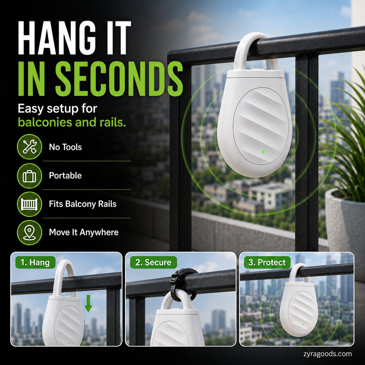 Portable Ultrasonic Bird Repellent Keychain