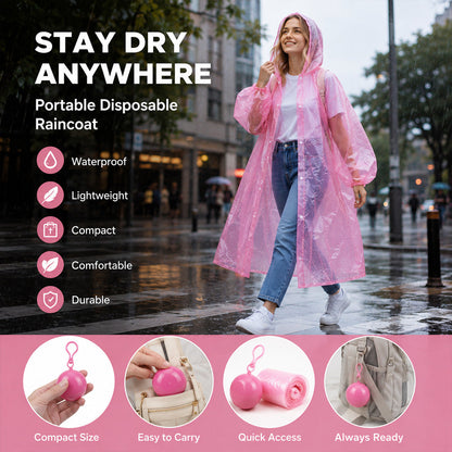 🥳HOT SALE 2026🥳💞50,000+ SOLD!👵❤️ Disposable Rain Jacket in Mini Ball Shape (Buy 1, Get 1 Free)