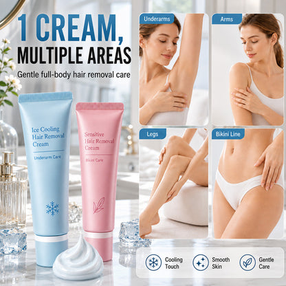 Gentle Hair Removal Cream  BUY 1, GET 1 FREE — Enjoy Cool, Gentle Hair Removal for Smoother Skin and Less Razor Hassle Every Day.