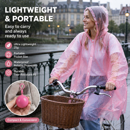 🥳HOT SALE 2026🥳💞50,000+ SOLD!👵❤️ Disposable Rain Jacket in Mini Ball Shape (Buy 1, Get 1 Free)