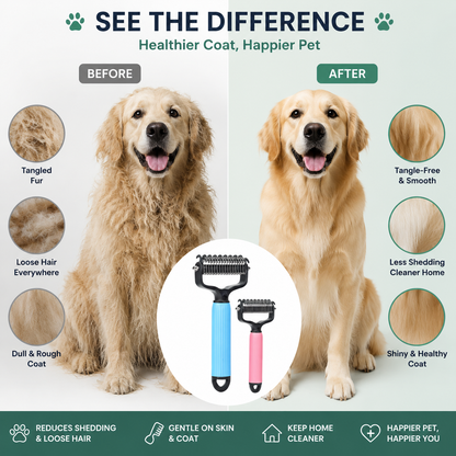 ✨HOT SALE: Only $19.99🔥Dual-Sided Pet Grooming Comb for Dogs & Cats