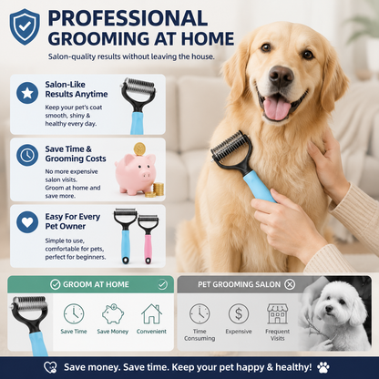✨HOT SALE: Only $19.99🔥Dual-Sided Pet Grooming Comb for Dogs & Cats