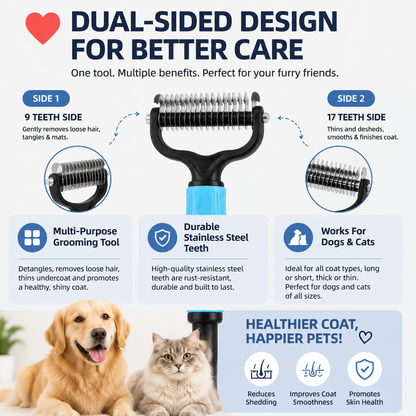 ✨HOT SALE: Only $19.99🔥Dual-Sided Pet Grooming Comb for Dogs & Cats