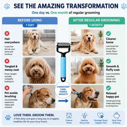 ✨HOT SALE: Only $19.99🔥Dual-Sided Pet Grooming Comb for Dogs & Cats