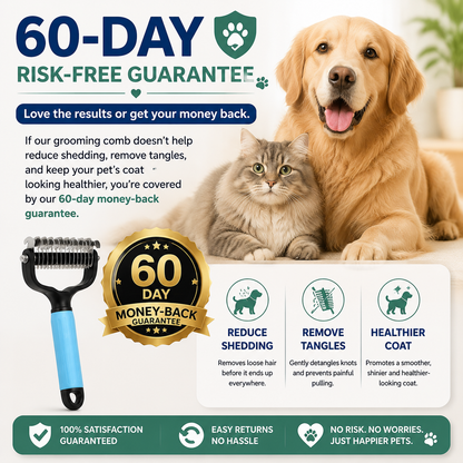✨HOT SALE: Only $19.99🔥Dual-Sided Pet Grooming Comb for Dogs & Cats