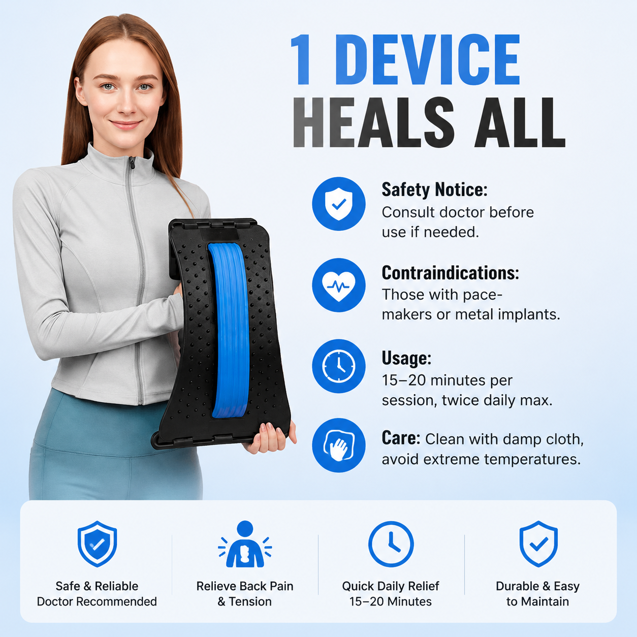 🧲 50% OFF NOW! 🔥 Magnetic Lumbar Stretcher – Acupressure Massage, Portable Design & Relieves Back Pain 🧘‍♂️✨