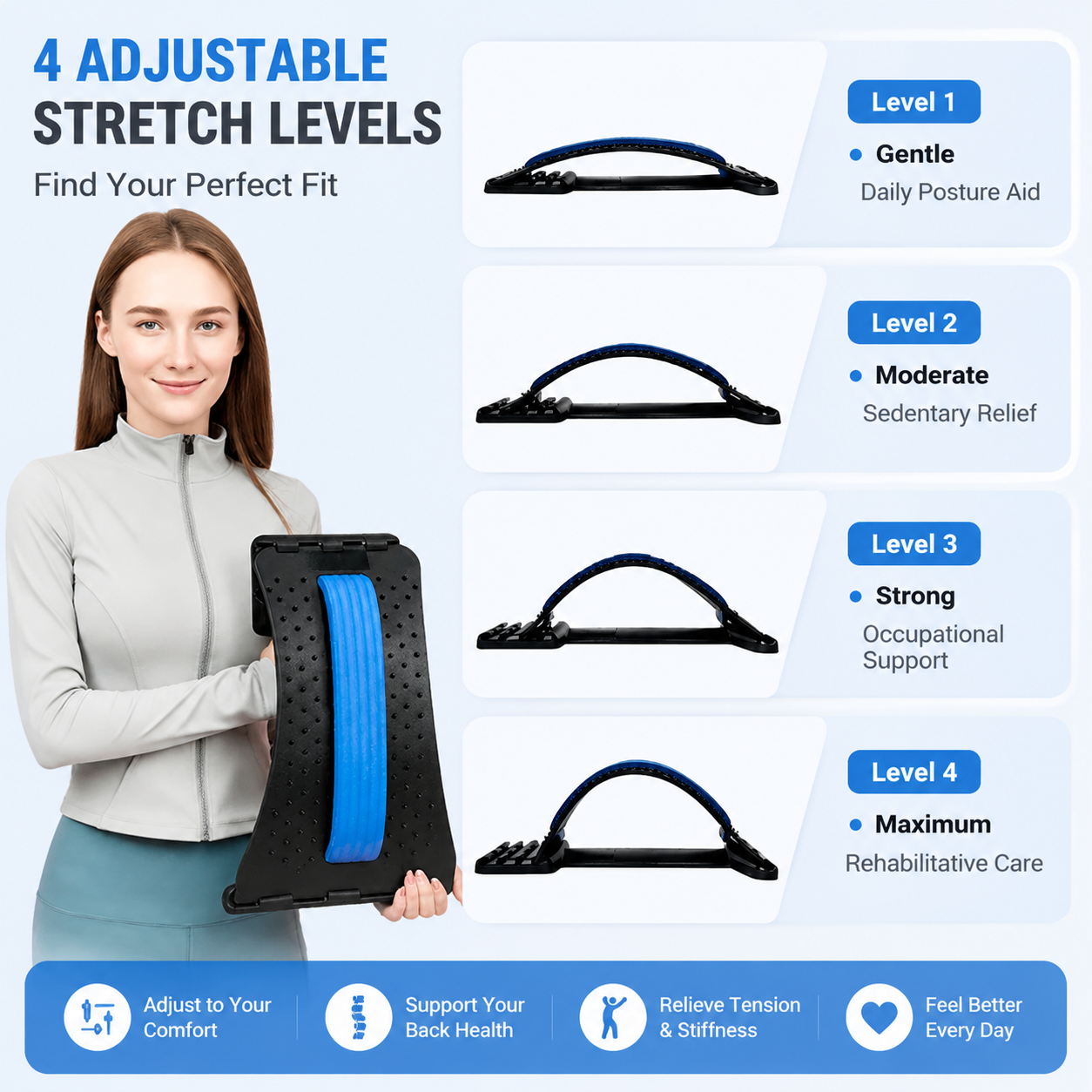 🧲 50% OFF NOW! 🔥 Magnetic Lumbar Stretcher – Acupressure Massage, Portable Design & Relieves Back Pain 🧘‍♂️✨