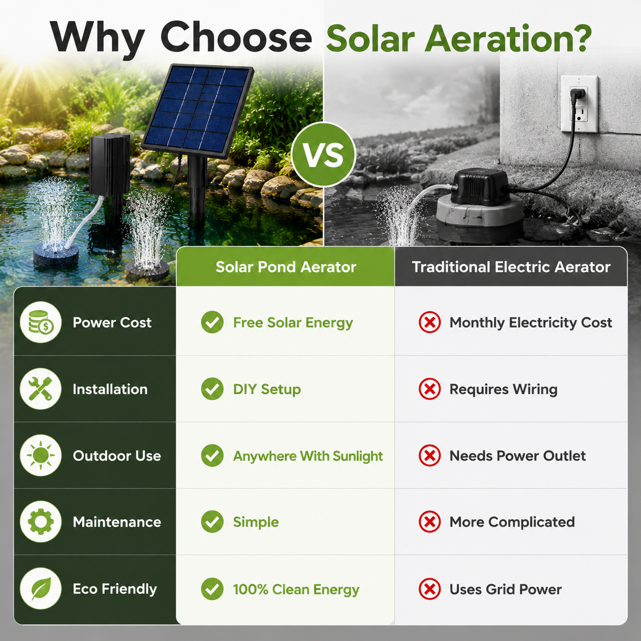☀️Solar Pond Aerator with Air Pump