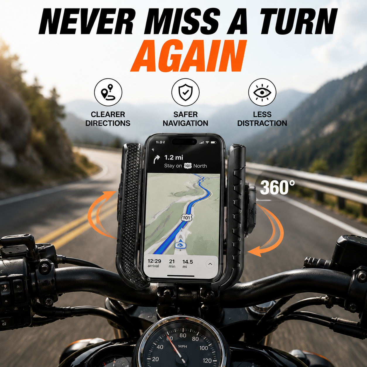 🎉 2026 Sale — Over 42,000 Sold! 🚴‍♂️ Quick-Release Bike Phone Mount – SecureLock & Shockproof Padding 📱