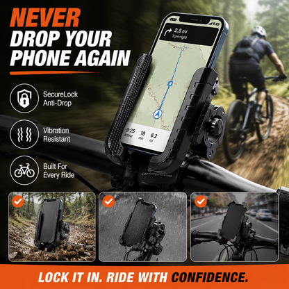 🎉 2026 Sale — Over 42,000 Sold! 🚴‍♂️ Quick-Release Bike Phone Mount – SecureLock & Shockproof Padding 📱