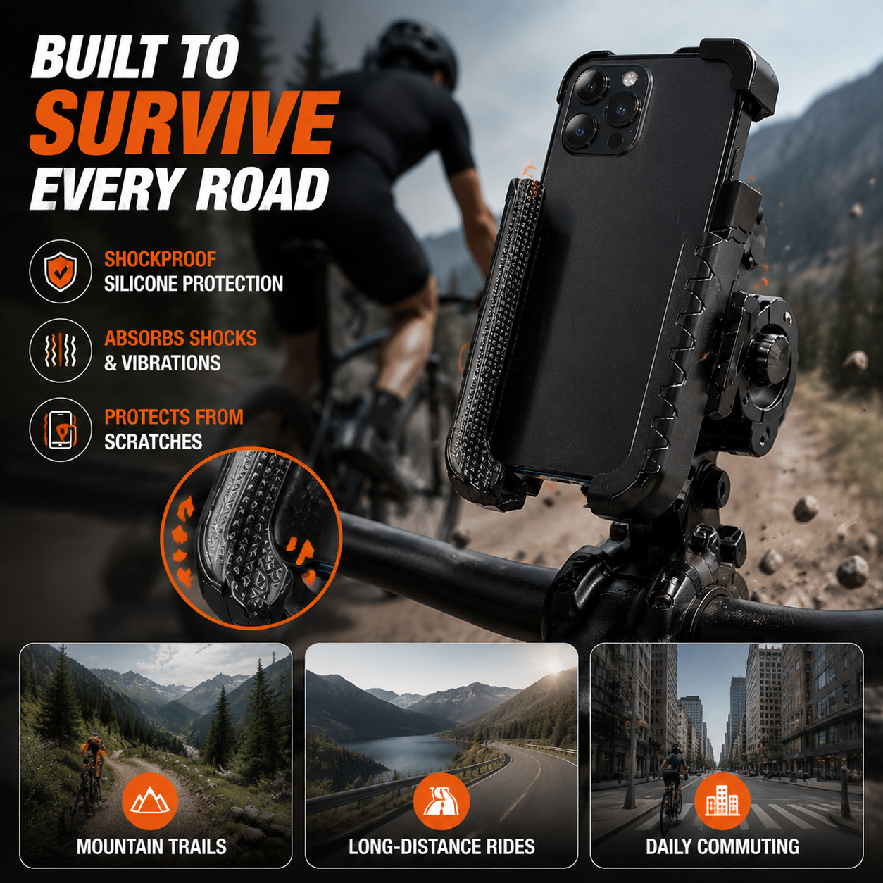 🎉 2026 Sale — Over 42,000 Sold! 🚴‍♂️ Quick-Release Bike Phone Mount – SecureLock & Shockproof Padding 📱