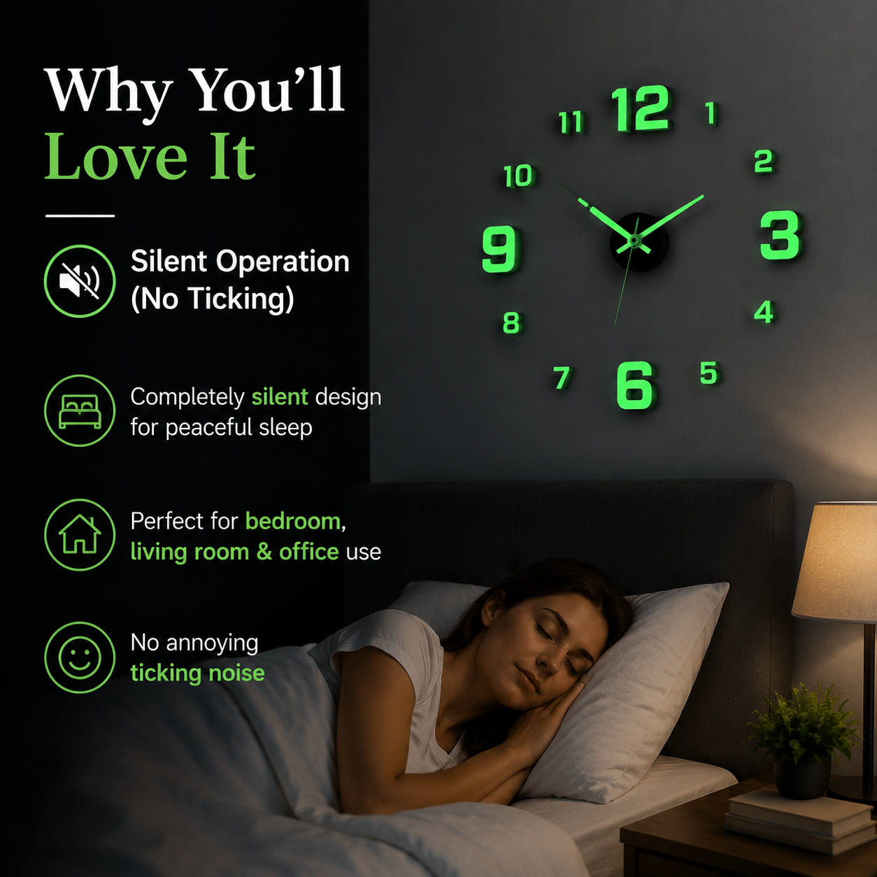 🏠🕒Modern 3D Digital Wall Clock – Silent Acrylic Luminous Wall Decor, Night Glow Easy-Read Time Display, Stylish Home Decoration & Gift