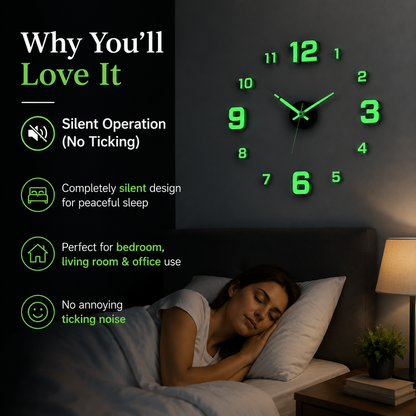 🏠🕒Modern 3D Digital Wall Clock – Silent Acrylic Luminous Wall Decor, Night Glow Easy-Read Time Display, Stylish Home Decoration & Gift