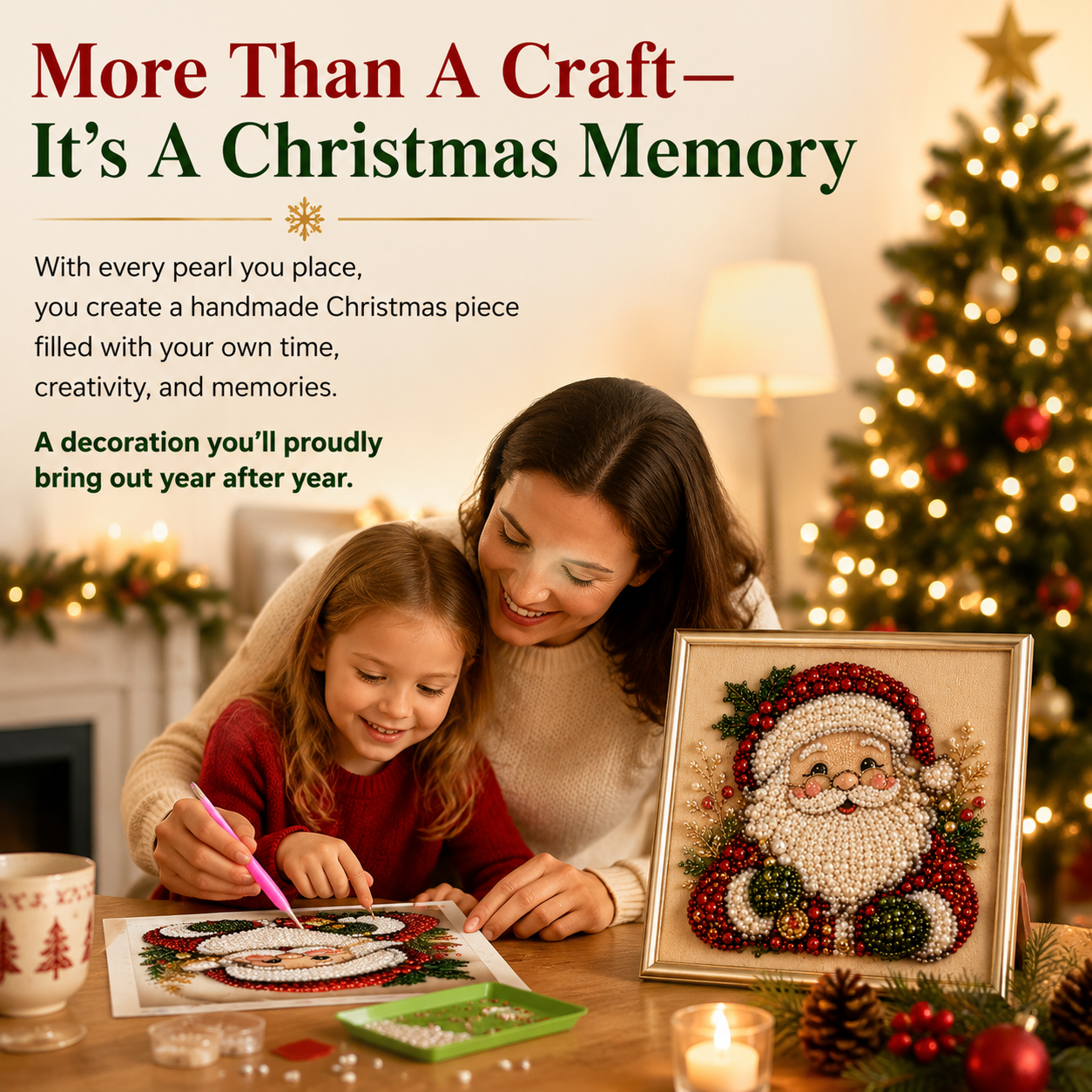 🧘Relaxing & Beginner-Friendly - 🎨💎DIY Christmas Pearl Art Kit