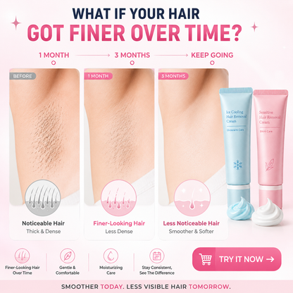 Gentle Hair Removal Cream  BUY 1, GET 1 FREE — Enjoy Cool, Gentle Hair Removal for Smoother Skin and Less Razor Hassle Every Day.
