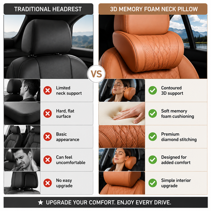 🥳2026 HOT SALE🥳💞50K+ SOLD!🚗💺 50% OFF! Memory Foam Car Neck Pillow – 3D contoured support, slow‑rebound foam. Reduces neck pressure on long drives – drive in comfort! 🛡️✨