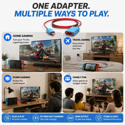 🔥 LIMITED-TIME 50% OFF! 🔥USB-C to HDMI Adapter Cable for Switch