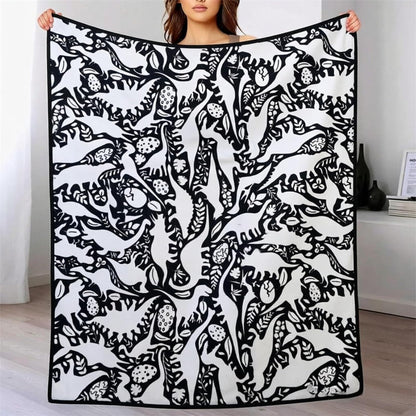 DIY Drawing Blanket (Optional 24-Color Marker Set) Create Your Art Blanket Washable Keepsake Blanket for Kids & Adults