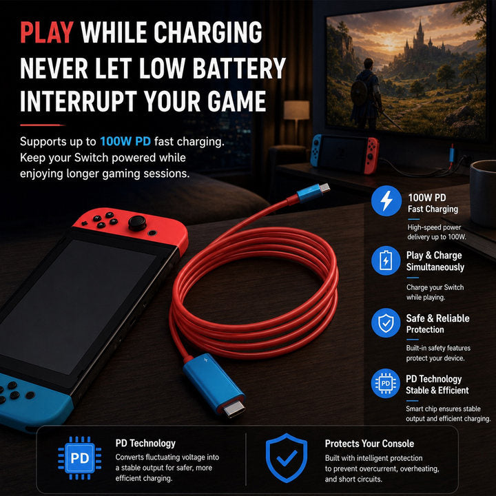 🔥 LIMITED-TIME 50% OFF! 🔥USB-C to HDMI Adapter Cable for Switch
