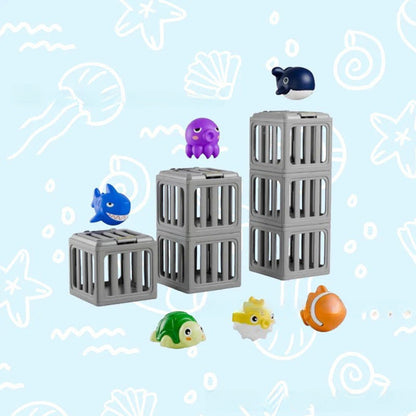 upsell-Summer Pool Toys for Kids - Diving Animal & Cage Set