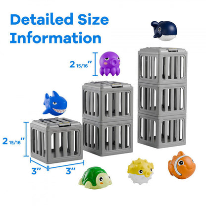 upsell-Summer Pool Toys for Kids - Diving Animal & Cage Set