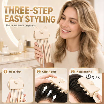 Hjmeta®-💇 Wireless Heated Volumizing Root Lift Clip, Portable Travel Hair Styling Tool for Flat Fine Hair
