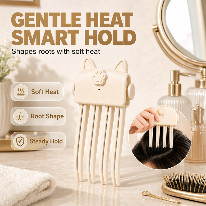 Hjmeta®-💇 Wireless Heated Volumizing Root Lift Clip, Portable Travel Hair Styling Tool for Flat Fine Hair