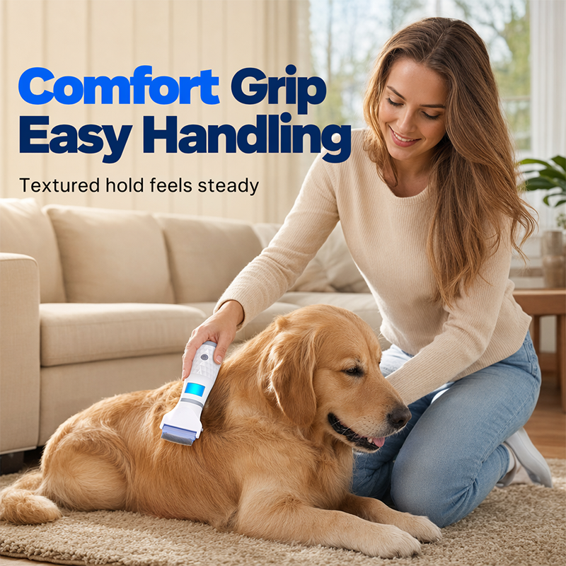 Hjmeta®-Electric Flea Comb for Pets – Vacuum suction + fine stainless teeth, chemical‑free flea removal. Gentle on coat, easy to clean – a must for pet parents! 🛡️✨