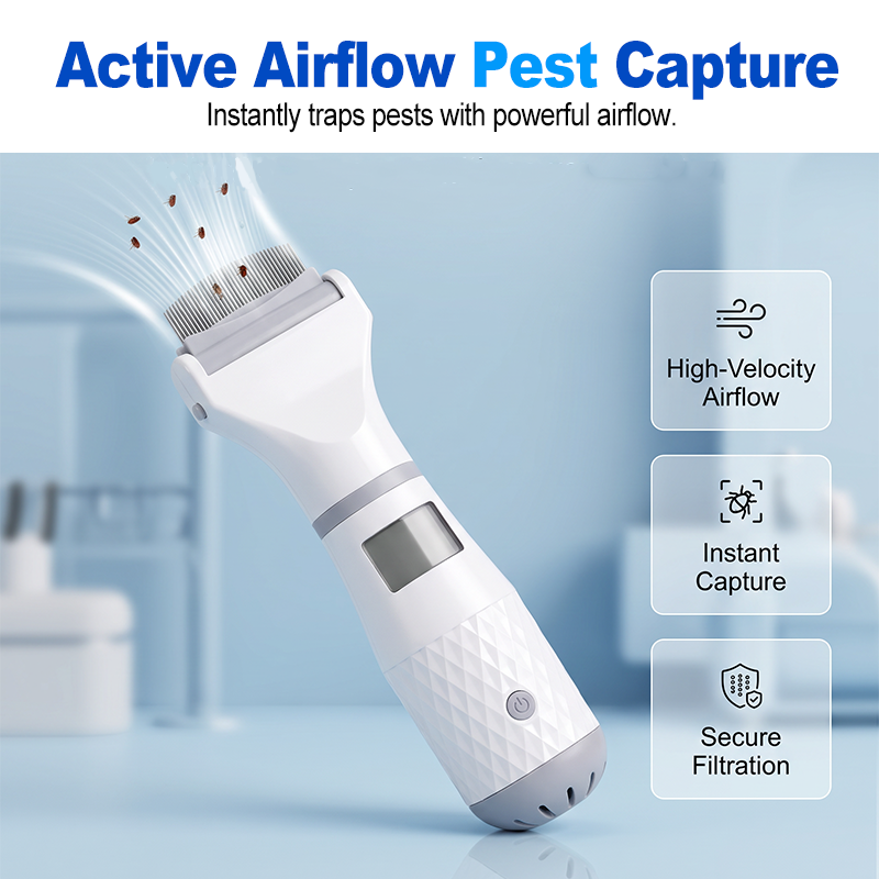 Hjmeta®-Electric Flea Comb for Pets – Vacuum suction + fine stainless teeth, chemical‑free flea removal. Gentle on coat, easy to clean – a must for pet parents! 🛡️✨