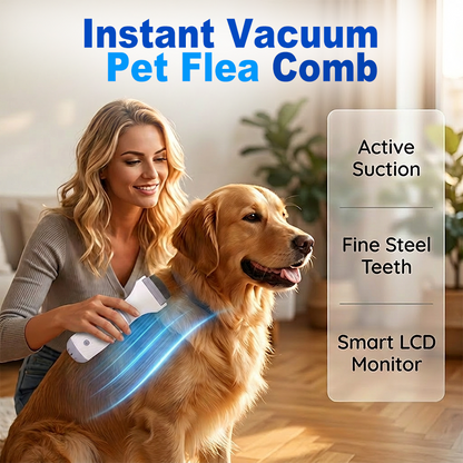Hjmeta®-Electric Flea Comb for Pets – Vacuum suction + fine stainless teeth, chemical‑free flea removal. Gentle on coat, easy to clean – a must for pet parents! 🛡️✨