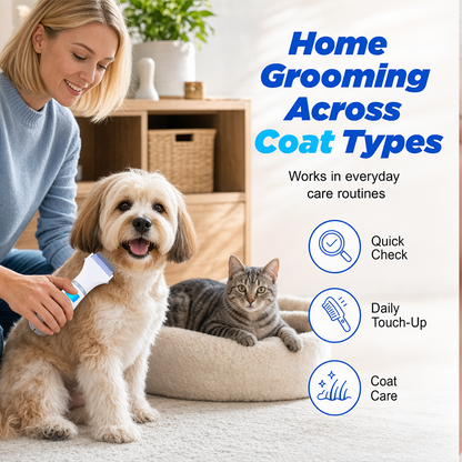 Hjmeta®-Electric Flea Comb for Pets – Vacuum suction + fine stainless teeth, chemical‑free flea removal. Gentle on coat, easy to clean – a must for pet parents! 🛡️✨